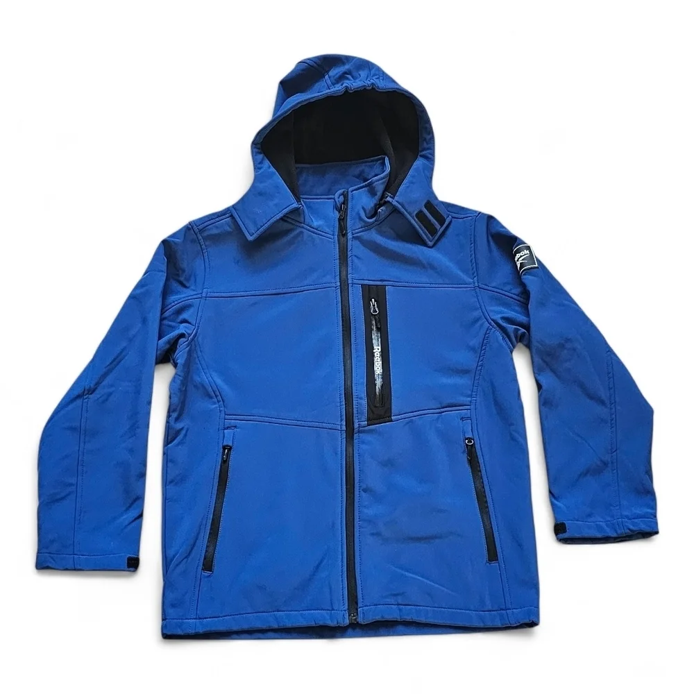 Reebok Youth Blue Hooded Softshell Jacket Size L (14/16)